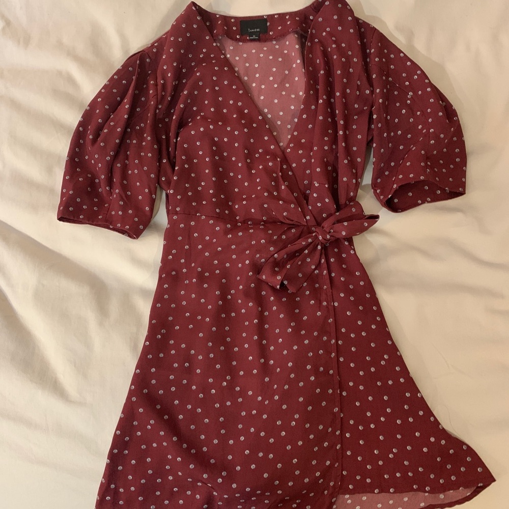 Red wrap dress